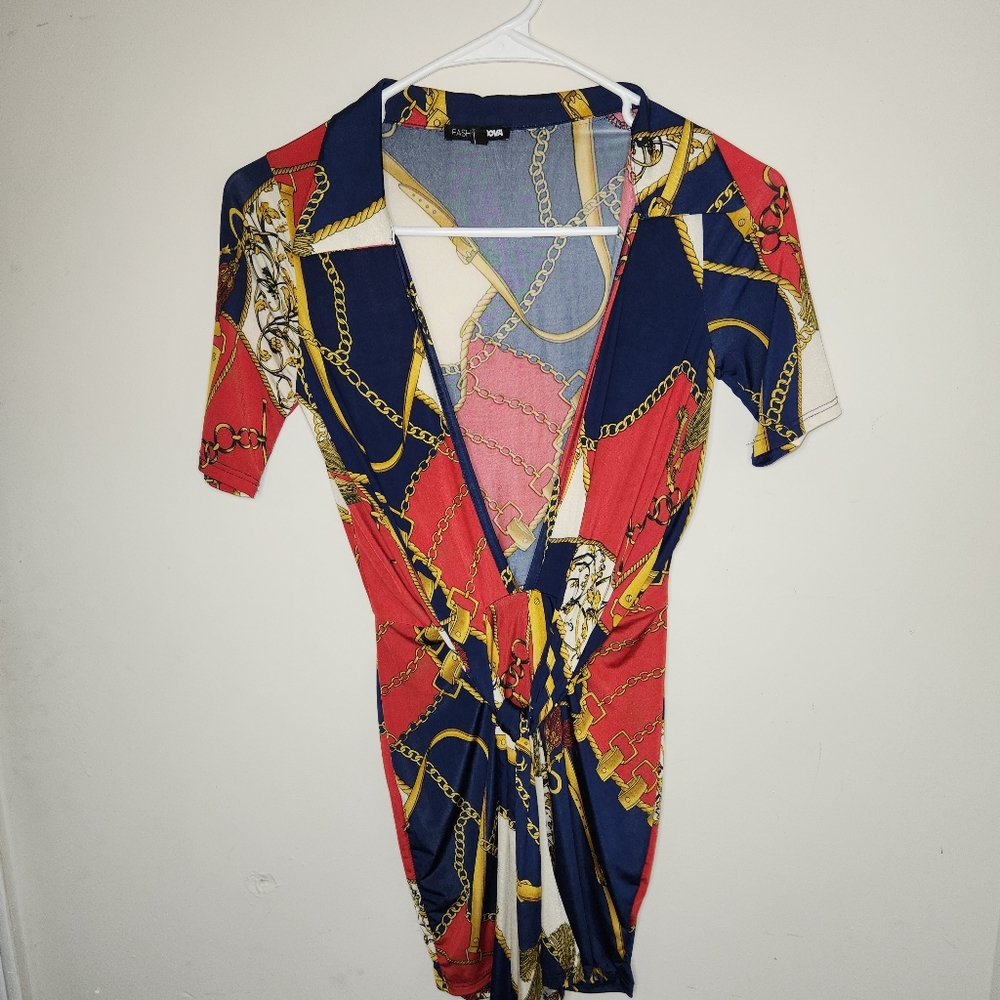 Fashionnova baroque romper sz xs